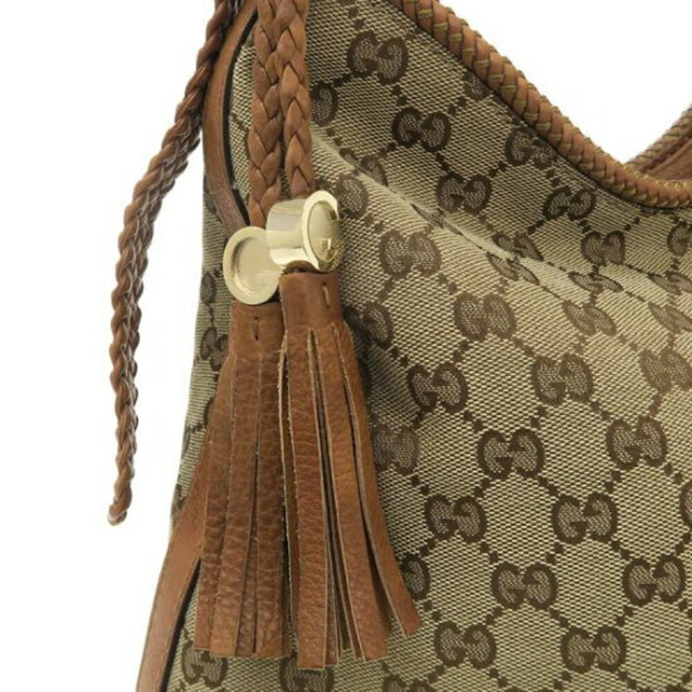 Gucci GG canvas Marrakech hobo bag brown leather trim - Picture 5 of 8
